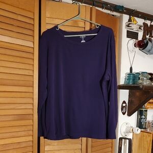St. John's Bay Deep Purple Long Sleeve Top